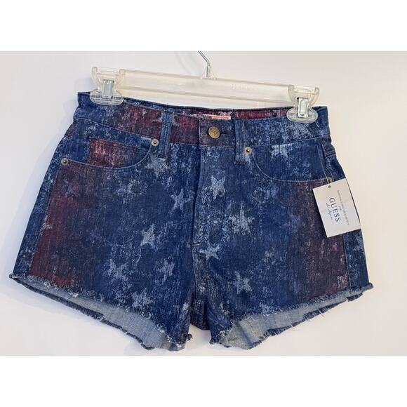 GUESS Star Print High-Rise Denim Shorts – NWT – Size 25 - Picture 4 of 5